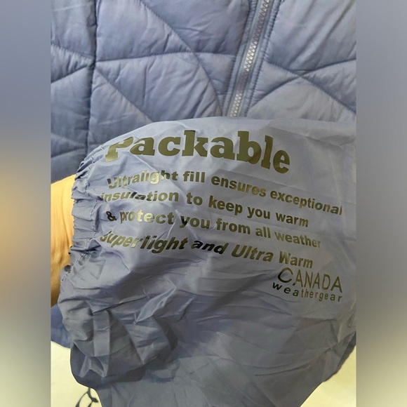 Canada Weather Gear Blue Winter Glacier Shield Puffer Vest Size Large w/pouch - Picture 3 of 11